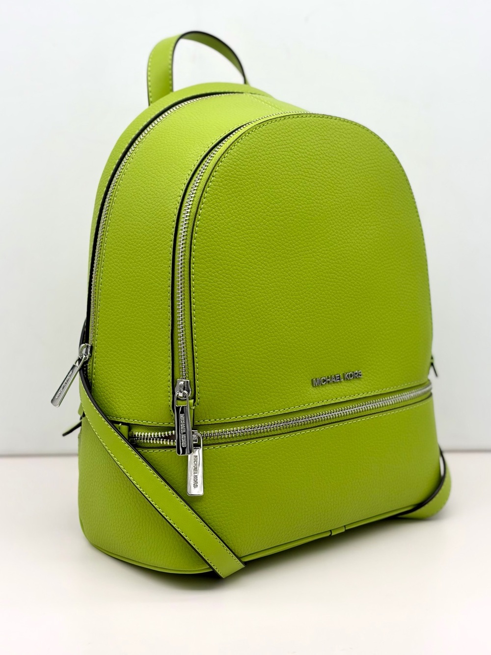 Michael Kors Rhea medium backpack leather Backpack Lime NWT